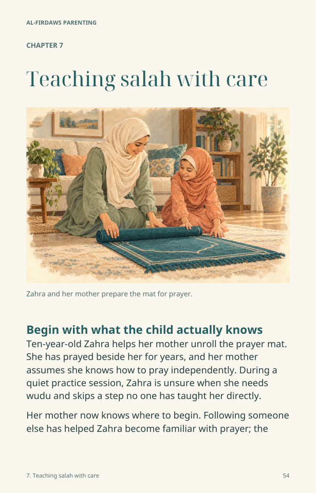 Actual chapter preview from Raising Hearts for Allah: Teaching salah with care